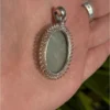 Prehnite Gemstone Sterling Silver Plated Pendant