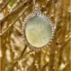 Prehnite Gemstone Sterling Silver Plated Pendant