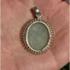 Prehnite Gemstone Sterling Silver Plated Pendant