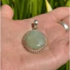 Prehnite Gemstone Sterling Silver Plated Pendant