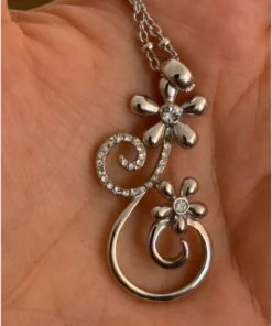 Silver-colored pendant with chain