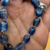 Silver bracelet with an incredibly beautiful natural kyanite, 19 centimeters in size.~39