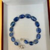 Silver bracelet with an incredibly beautiful natural kyanite, 19 centimeters in size.~39