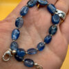 Silver bracelet with an incredibly beautiful natural kyanite, 19 centimeters in size.~39