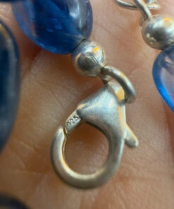 Silver bracelet with an incredibly beautiful natural kyanite, 19 centimeters in size