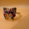 Ring with natural gemstones: sapphire, spinel, citrine, butterfly sterling silver 925, size O.~40
