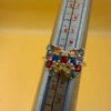 Ring with natural gemstones: sapphire, spinel, citrine, butterfly sterling silver 925, size O.~40