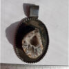 Pendant with Brazilian agate. Nickel silver with blackening. Vintage