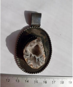 Pendant with Brazilian agate. Nickel silver with blackening. Vintage
