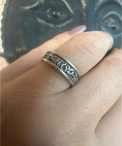 Silver zodiac ring, size M