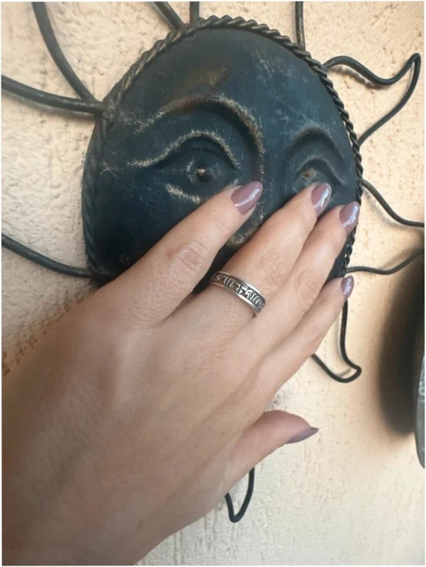 Silver zodiac ring, size M