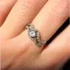 Vintage Sterling Silver Ring Wave UK M (#18)