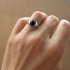 Vintage silver black onyx ring, size K 1/2.