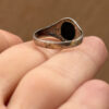 Vintage silver black onyx ring, size K 1/2.