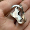 Vintage Sterling Silver 925 tested Three Moonstones Oval Finger Ring Size L
