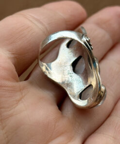Vintage Sterling Silver 925 tested Three Moonstones Oval Finger Ring Size L