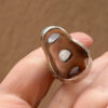 Vintage Sterling Silver 925 tested Three Moonstones Oval Finger Ring Size L