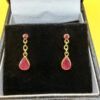 375 gold ( 9 k) JAH hallmark earrings with natural ruby~108