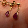 375 gold ( 9 k) JAH hallmark earrings with natural ruby~108