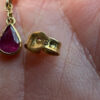 375 gold ( 9 k) JAH hallmark earrings with natural ruby~108