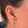 375 gold ( 9 k) JAH hallmark earrings with natural ruby~108
