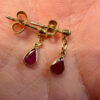 375 gold ( 9 k) JAH hallmark earrings with natural ruby~108