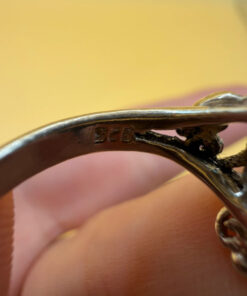 Vintage sterling silver ring with amber Uk size L