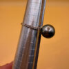 Silver ring with a large Black Tahitian Pearl, size M