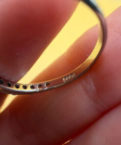 Silver ring with a large Black Tahitian Pearl, size M