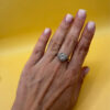 Sterling silver 925 ring with Czech glass, size M~108