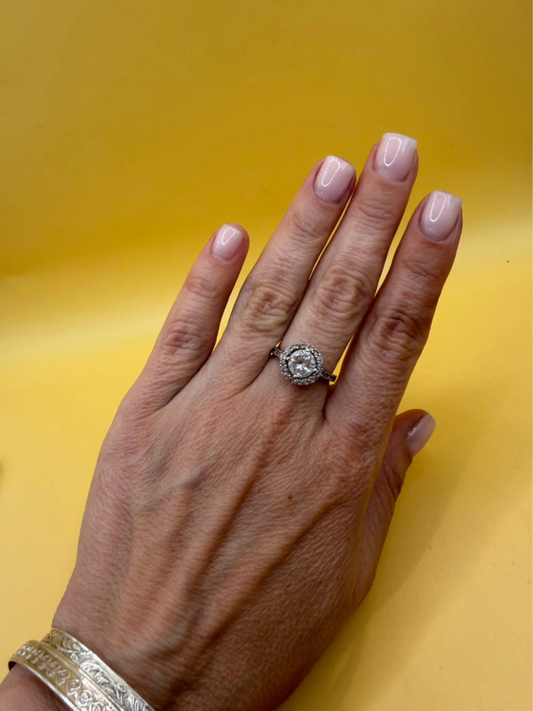 Sterling silver 925 ring with Czech glass, size M~108