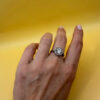 Sterling silver 925 ring with Czech glass, size M~108