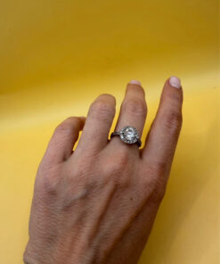 Sterling silver 925 ring with Czech glass, size M