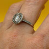 Sterling silver 925 ring with Czech glass, size M~108