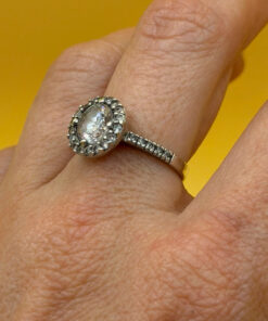 Sterling silver 925 ring with Czech glass, size M