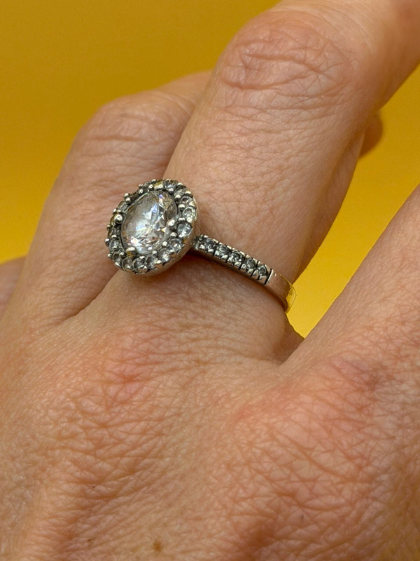 Sterling silver 925 ring with Czech glass, size M~108