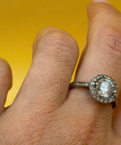 Sterling silver 925 ring with Czech glass, size M