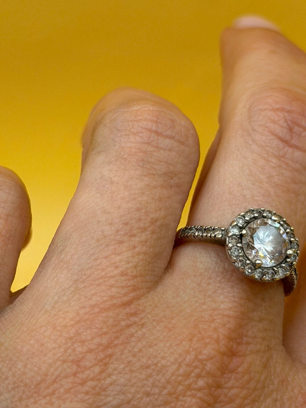 Sterling silver 925 ring with Czech glass, size M~108