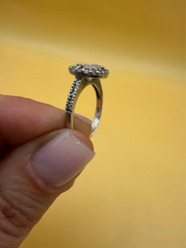 Sterling silver 925 ring with Czech glass, size M~108