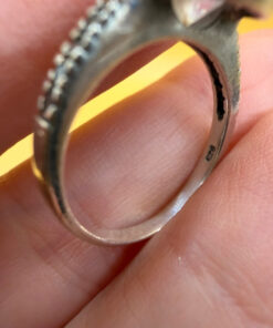 Sterling silver 925 ring with Czech glass, size M