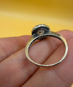 Sterling silver 925 ring with Czech glass, size M