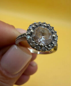 Sterling silver 925 ring with Czech glass, size M
