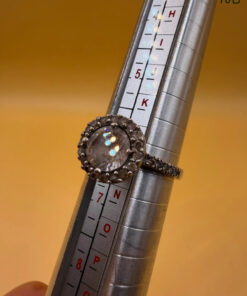 Sterling silver 925 ring with Czech glass, size M