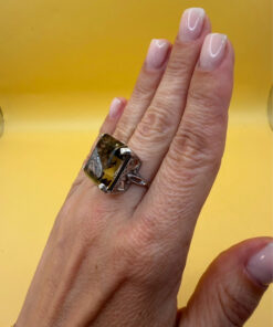 A stunning smoky topaz ring in sterling silver, size M½.