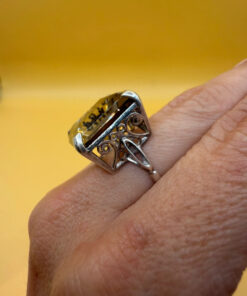 A stunning smoky topaz ring in sterling silver, size M½