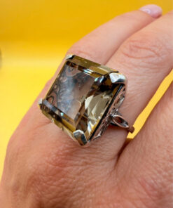 A stunning smoky topaz ring in sterling silver, size M½