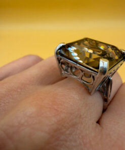 A stunning smoky topaz ring in sterling silver, size M½