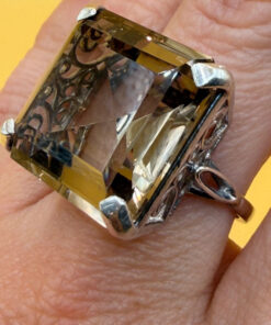 A stunning smoky topaz ring in sterling silver, size M½