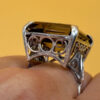 A stunning smoky topaz ring in sterling silver, size M½.
