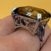 A stunning smoky topaz ring in sterling silver, size M½.